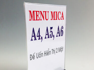 Menu mica để bàn giá rẻ dành cho các nhà hàng, khách sạn, quán ăn, quán cà phê